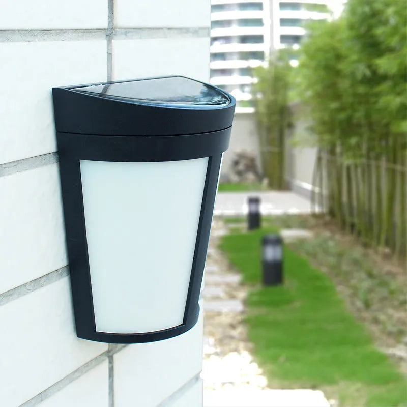 Solar wall lamp with six LED lights and smart sensor for outdoor garden or courtyard illumination