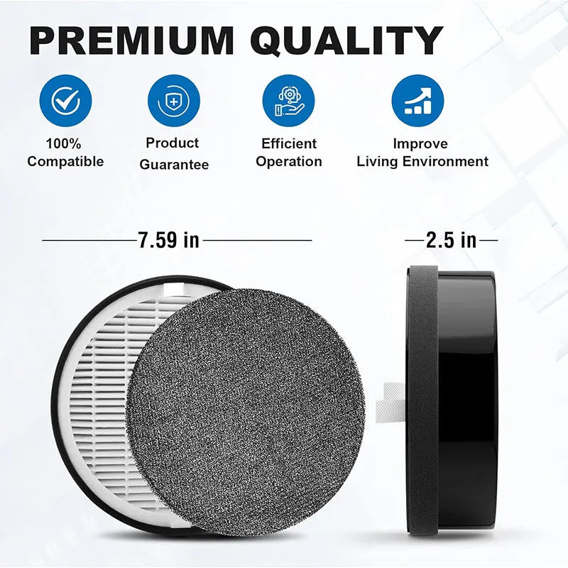 Levoit LV-H132 replacement air filter and filter cotton set measuring 19x19x6.3 cm