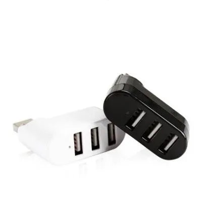 Black and white USB splitter hub showing multiple USB ports for computer connectivity