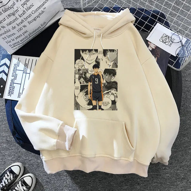Hot Japanese Anime Haizhu Hoodie pullover shirt in character pattern, cotton polyester blend