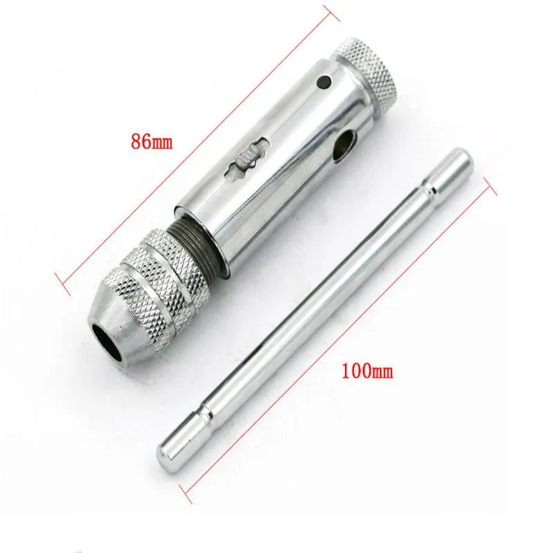 M3-M8 adjustable ratchet hand tap wrench set two pieces tool steel metric threading tool