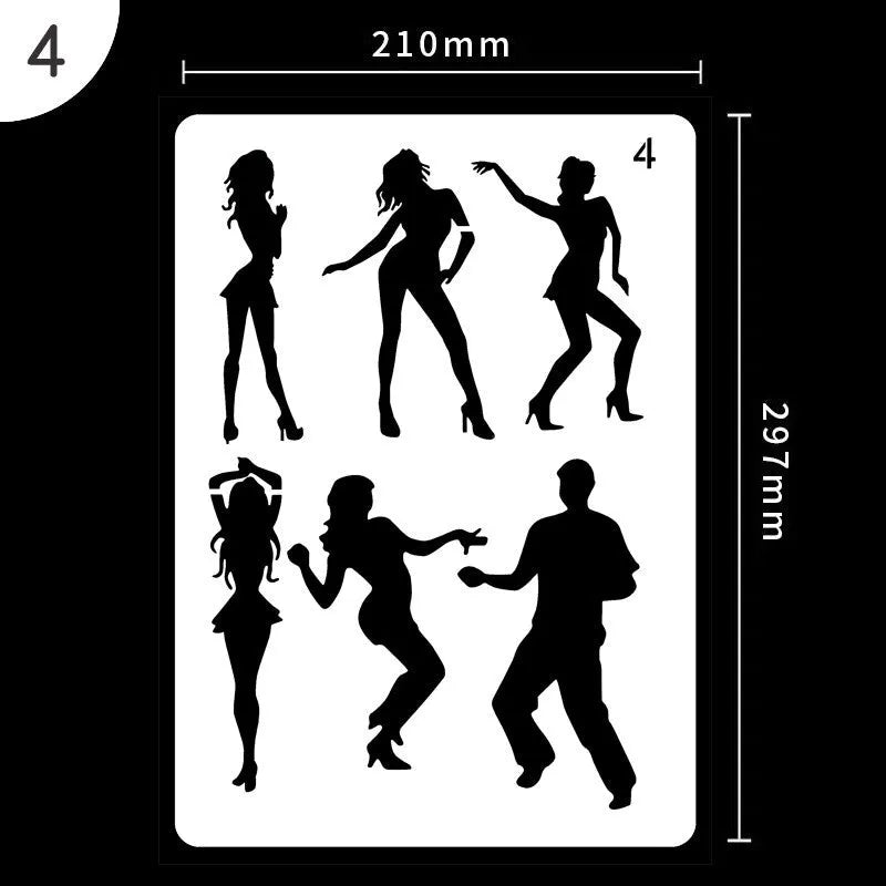 White plastic drawing stencil template for easy tracing and art projects.
