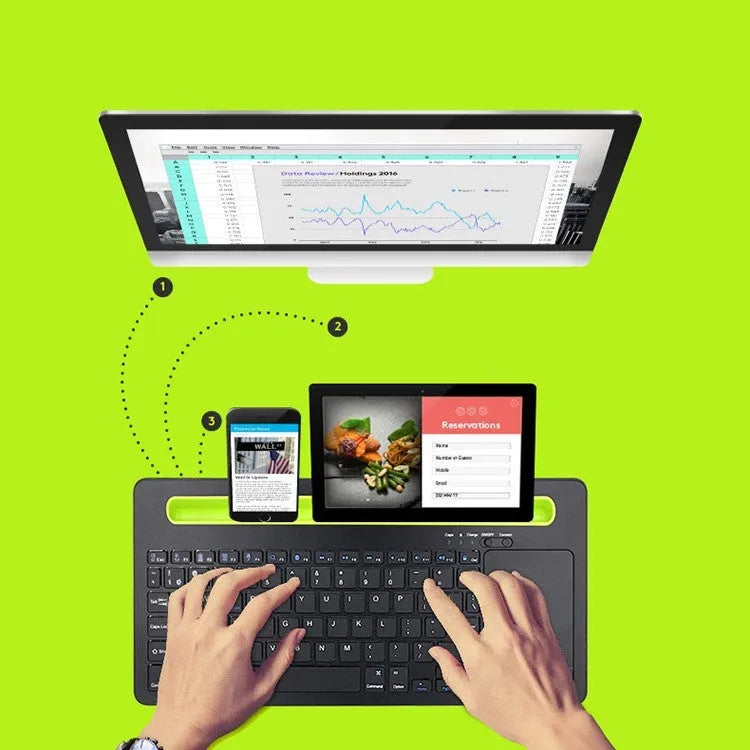Universal touch keyboard for tablet phones Black 78 keys with touchpad Bluetooth 3.0