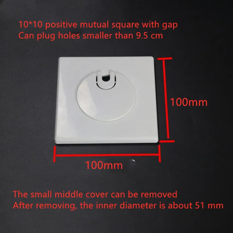 White ABS plastic decorative sticker covering ring for hiding wall holes and cables.