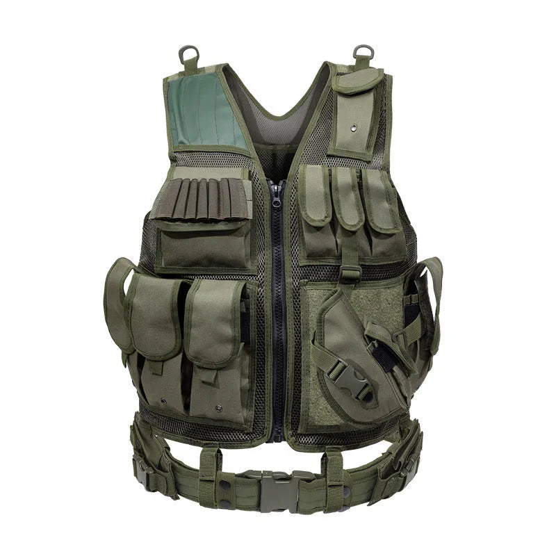 Solid colour tactical vest made from 600D Nylon Oxford fabric for quick-drying breathable training use