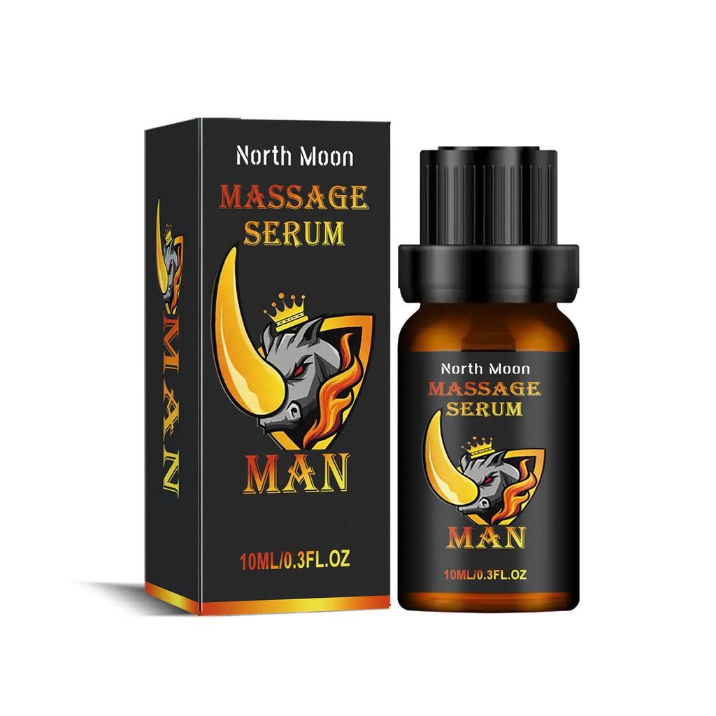 10ml bottle of men's body care essential oil for external massage with endurance and vitality benefits