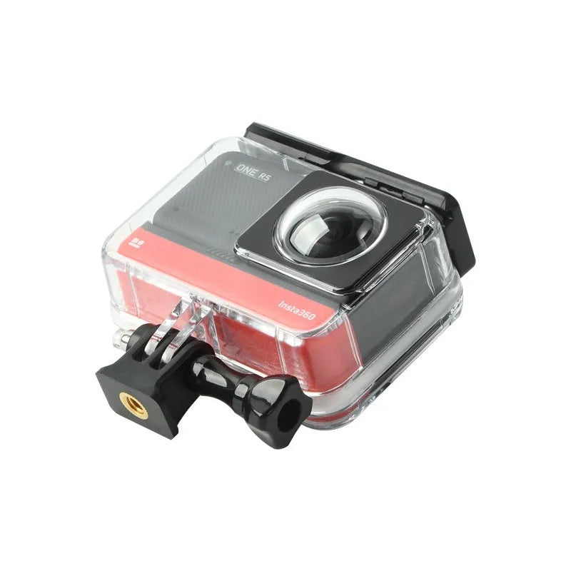 Transparent Insta360 One RS waterproof case for underwater panoramic photography