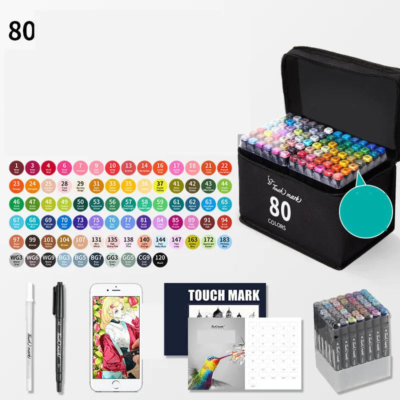 Watercolour pen set for children with 24 colours in a pencil bag, flower design