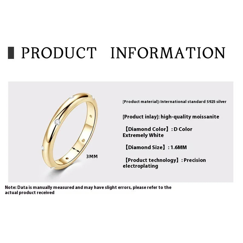 S925 sterling silver geometric bracelet ring with round elements in silver, gold, or platinum finish