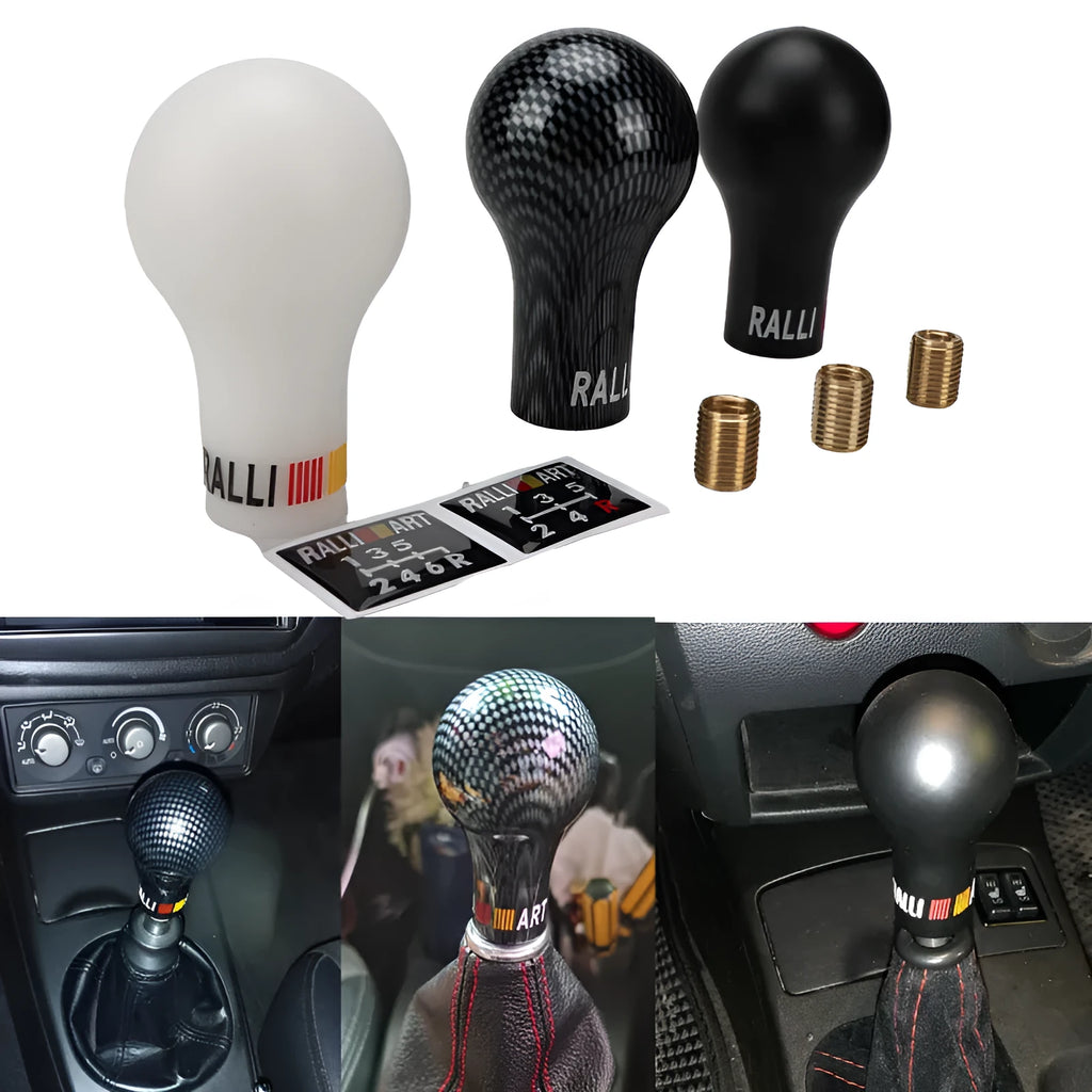 Mitsubishi car gear head replacement in five colours including carbon fibre black