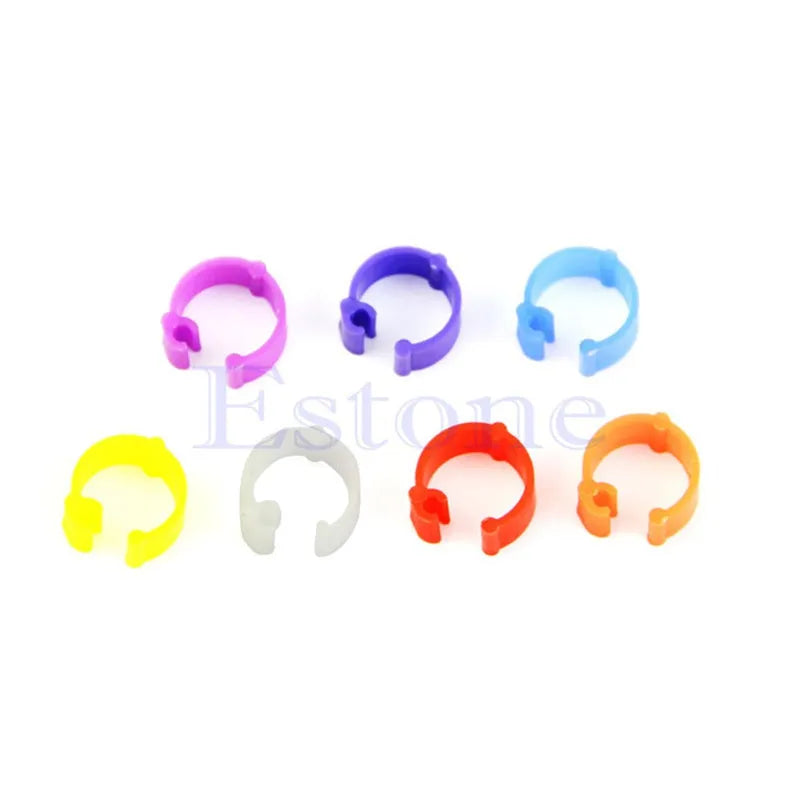 100 PCS chicken foot ring O-ring sealing washers in blue, green, purple, red, white, yellow colours