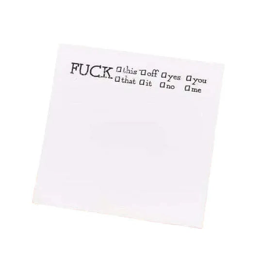 Square 7.5 cm colourful sticky notes pack with designs like Fuck Sticky Notes and What Sticky Notes.