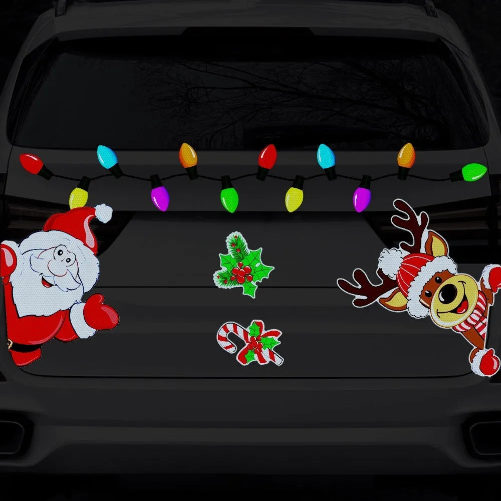 Christmas elk reflective magnetic sticker with cartoon design in RFM026 colour