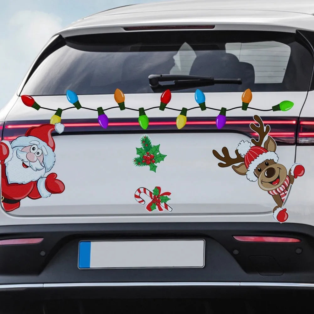 Christmas elk reflective magnetic sticker with cartoon design in RFM026 colour