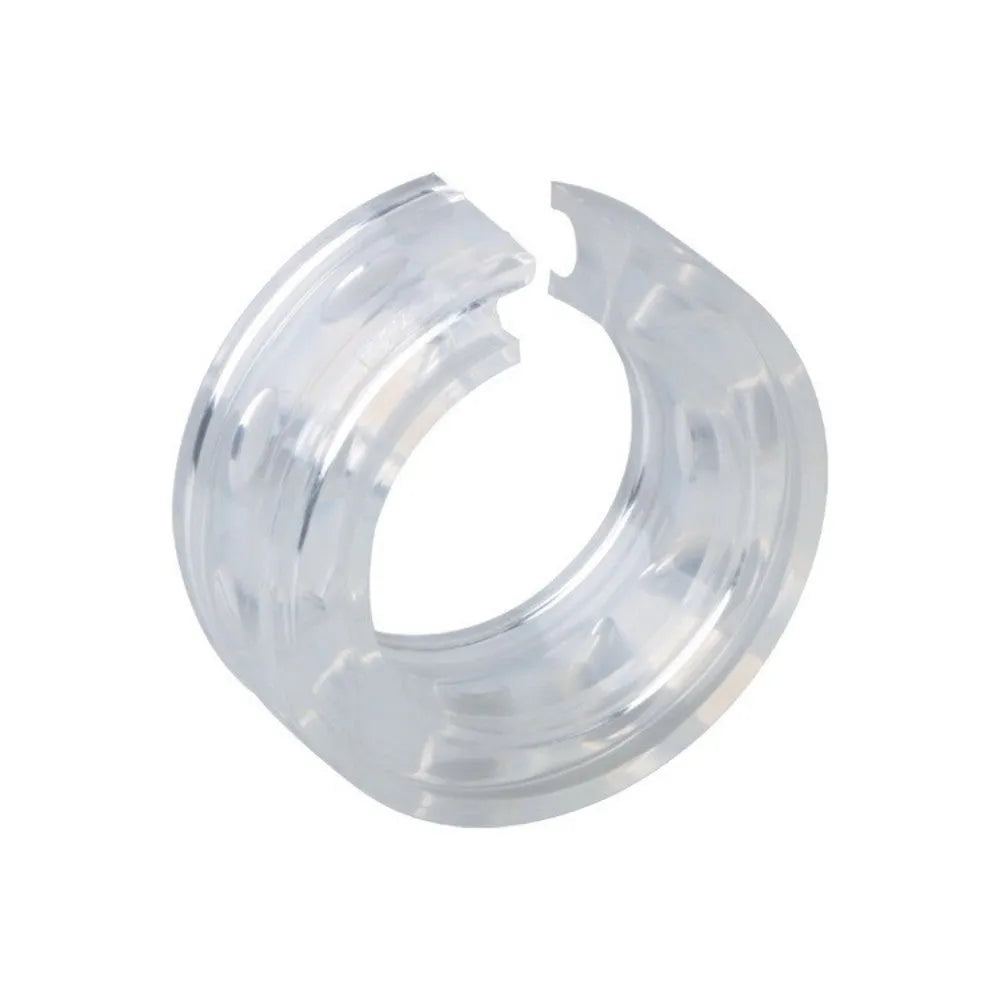 Transparent rubber car spring shock absorber buffers showing six size options for suspension modification