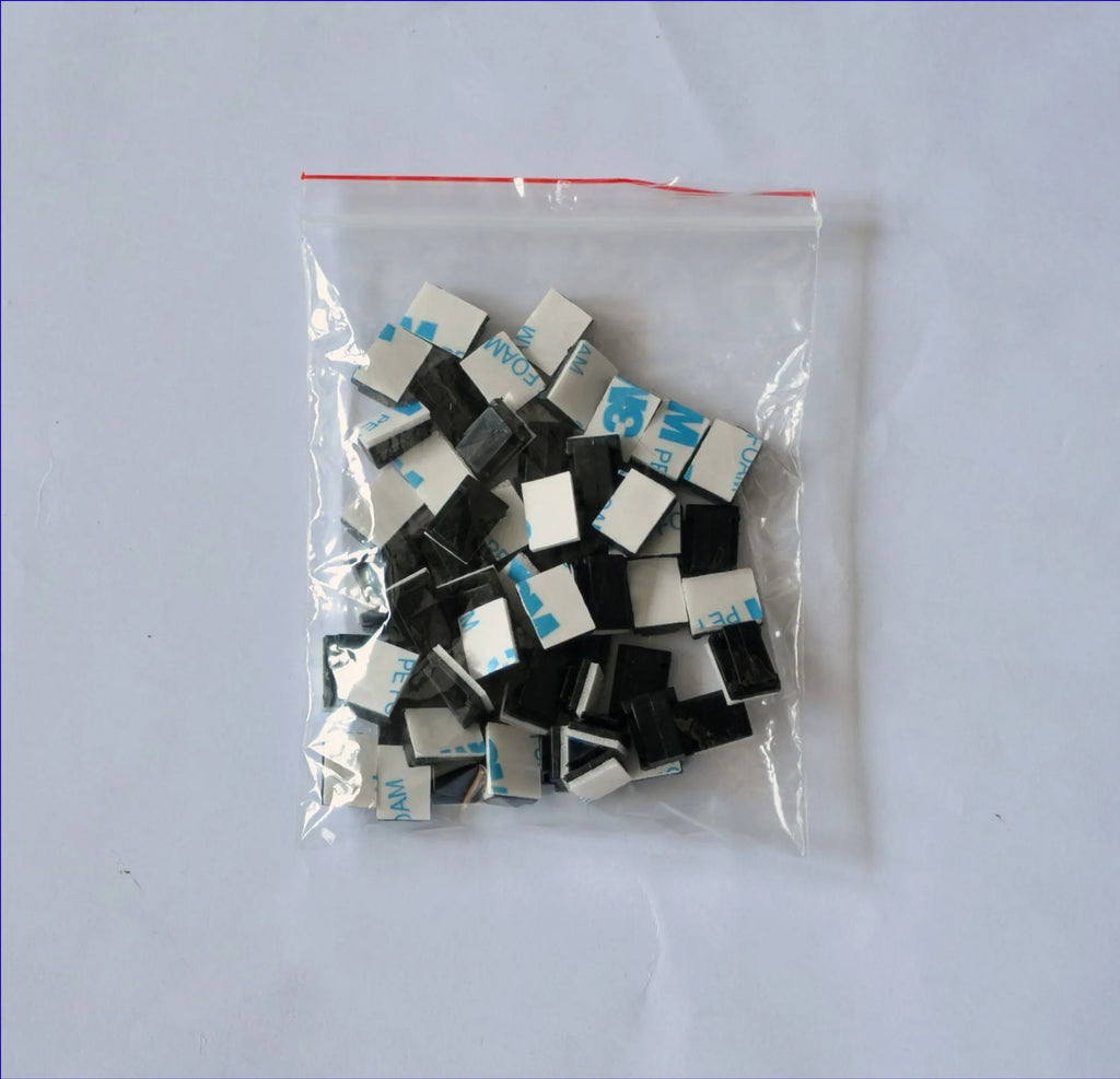 Black nylon PA66 automotive cable management clips measuring 9mm x 12mm x 6.2mm