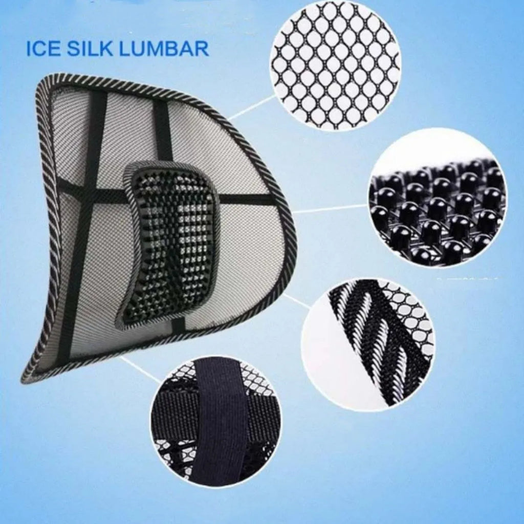 Black car lumbar support pillow with 687 Pi Ding waist design measuring 41x39 cm