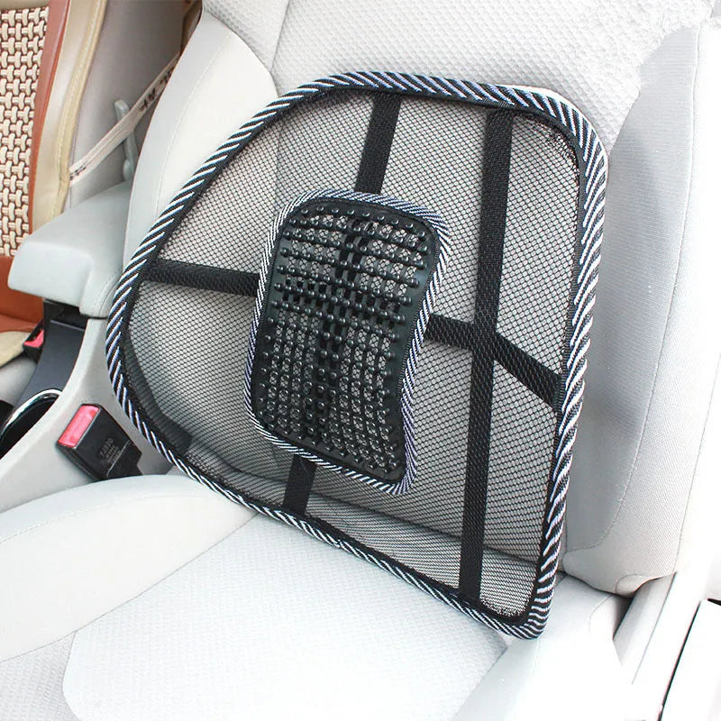 Black car lumbar support pillow with 687 Pi Ding waist design measuring 41x39 cm