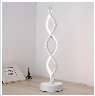Wave type LED desk lamp in gold with three-color temperature and stepless dimming, plug-in design