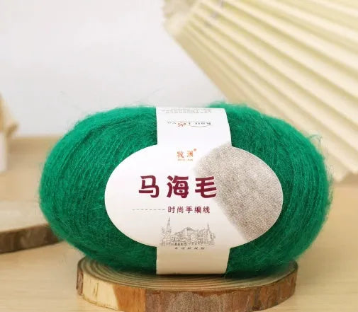 Mohair wool ball for DIY scarf knitting in multiple colour options
