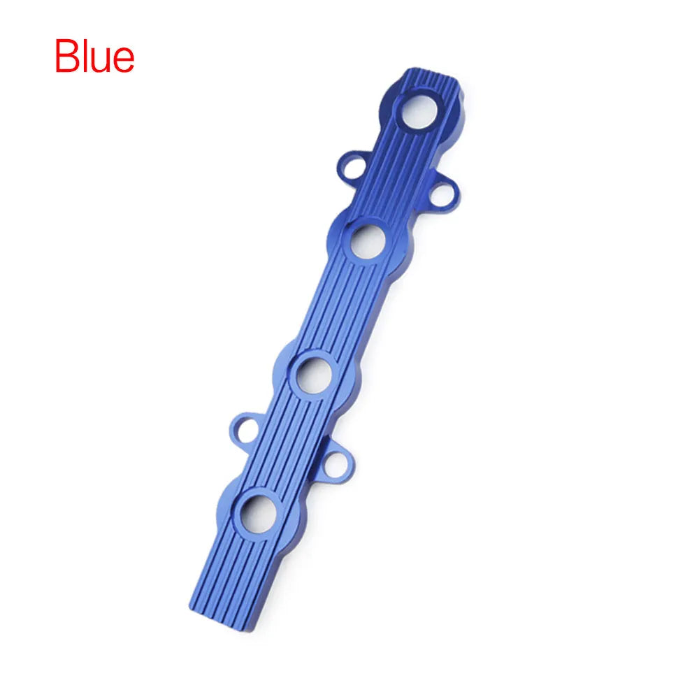 Aluminium alloy car engine hood in blue, red, or silver, showing versions with and without mounting holes.