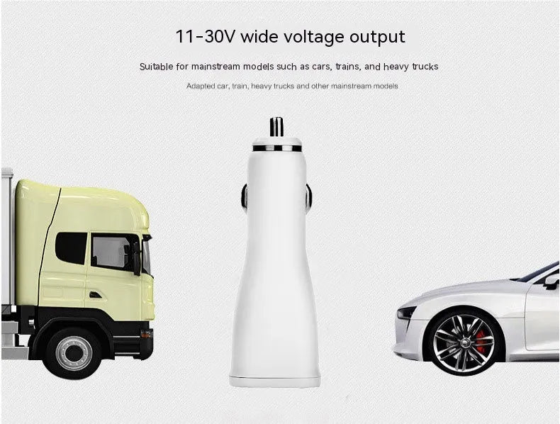 White QC30 car fast charger with single USB port and QC2.0 certification for vehicle use
