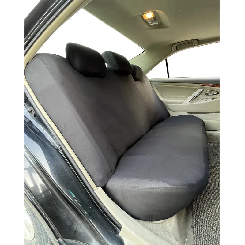 Universal polyester car seat cover set in choice of colours, showing front and rear seat cover pieces.
