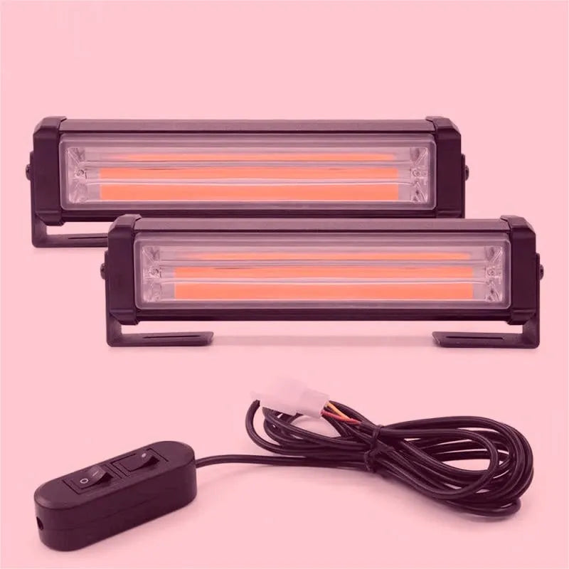 Yellow aluminium alloy LED strobe warning light with 160mm housing