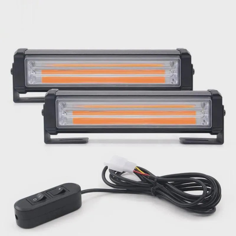 Yellow aluminium alloy LED strobe warning light with 160mm housing