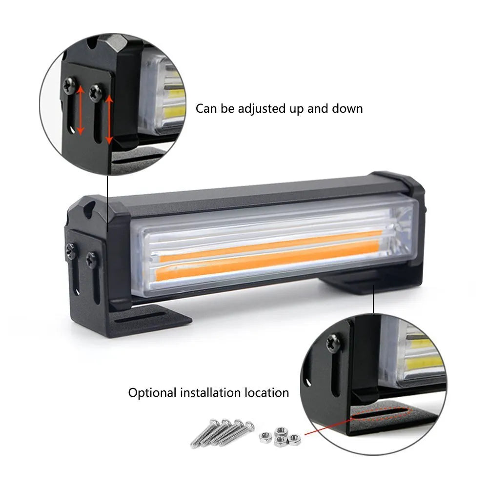 Yellow aluminium alloy LED strobe warning light with 160mm housing