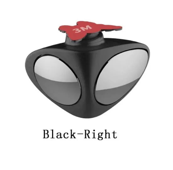 Double vision auxiliary car rearview mirror triangular shape glass and ABS shell black colour