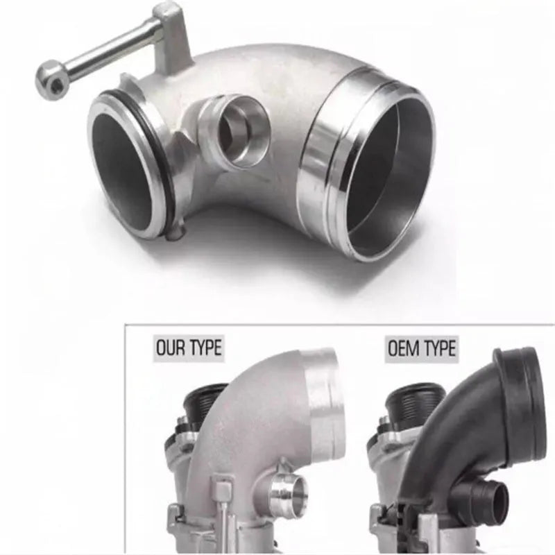 Aluminium alloy 90-degree turbine tube elbow for lateral engine positioning