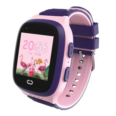 4G children's GPS smart watch with video call and SOS, ABS body, 1.4-inch touch screen, black colour on wrist