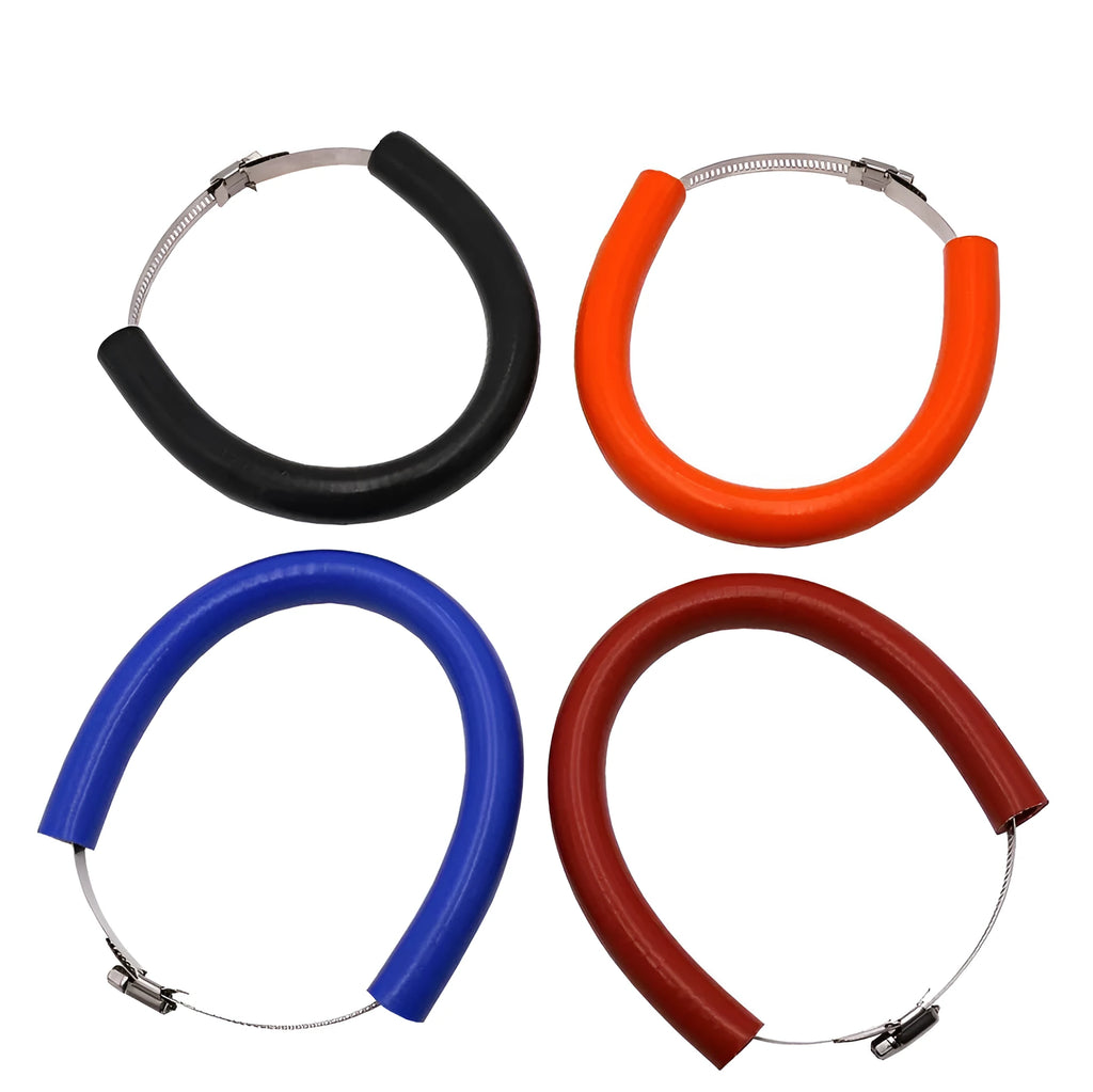 Universal motorcycle exhaust pipe anti-drop wring with gasket in black, blue and orange colours