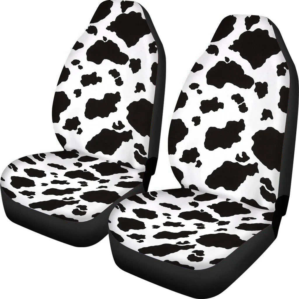 Retro cow spot leopard print car seat covers on vehicle seats