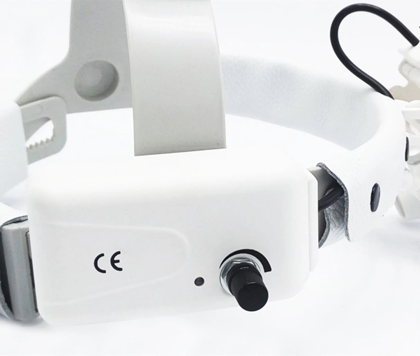 Head-mounted medical magnifying lens with LED spotlight, adjustable brightness, 2.5x magnification, black plastic plexiglass