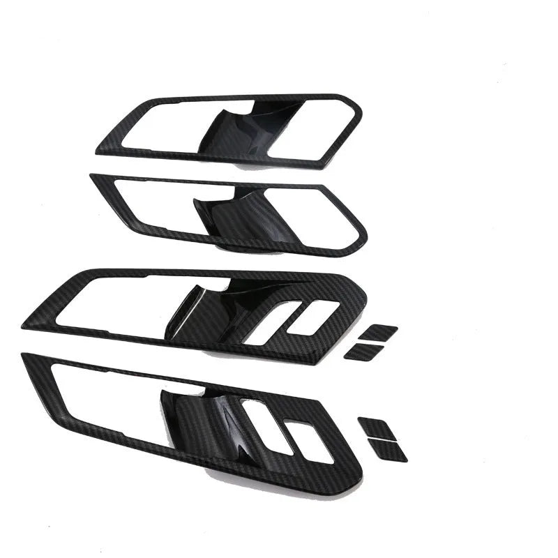 Black ABS plastic cup holder decoration cover for BMW X5 2019 model centre console.