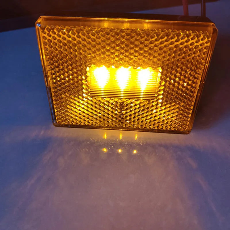 Red and yellow LED trailer side light with 19cm wiring line length