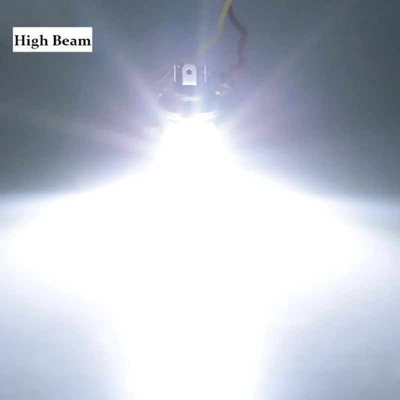 Motorcycle LED headlight with aluminium housing and white light output