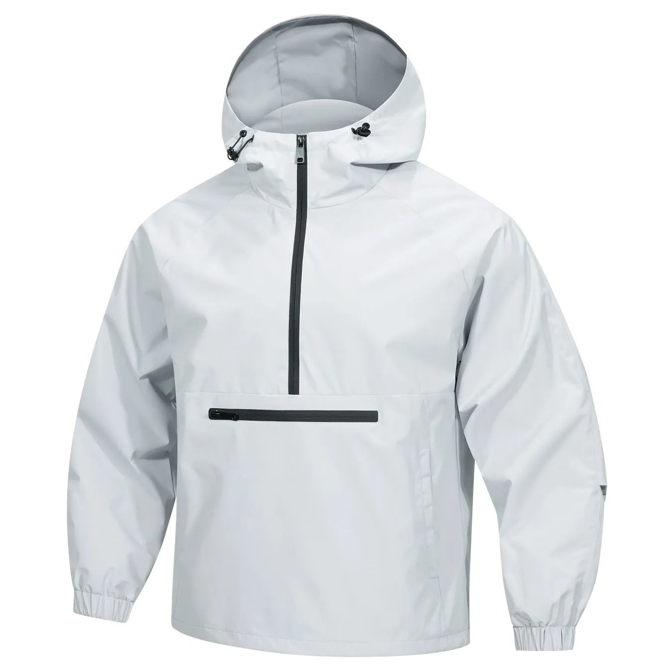 Men's Korean-style loose half-zip hooded sweater jacket in rabbit fur corduroy fabric