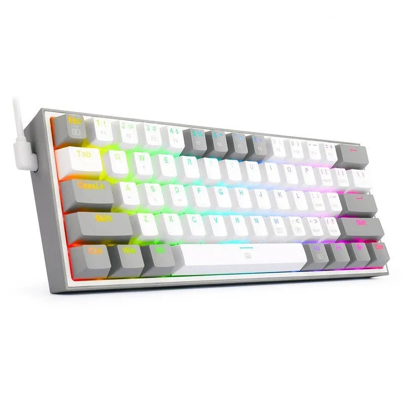 K617 wired mechanical keyboard with RGB lighting in white pink colour option
