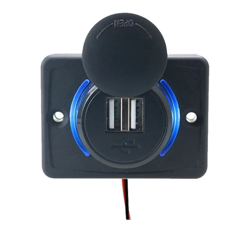 Black 12V-24V car USB charger with 3.1A output for vehicle installation