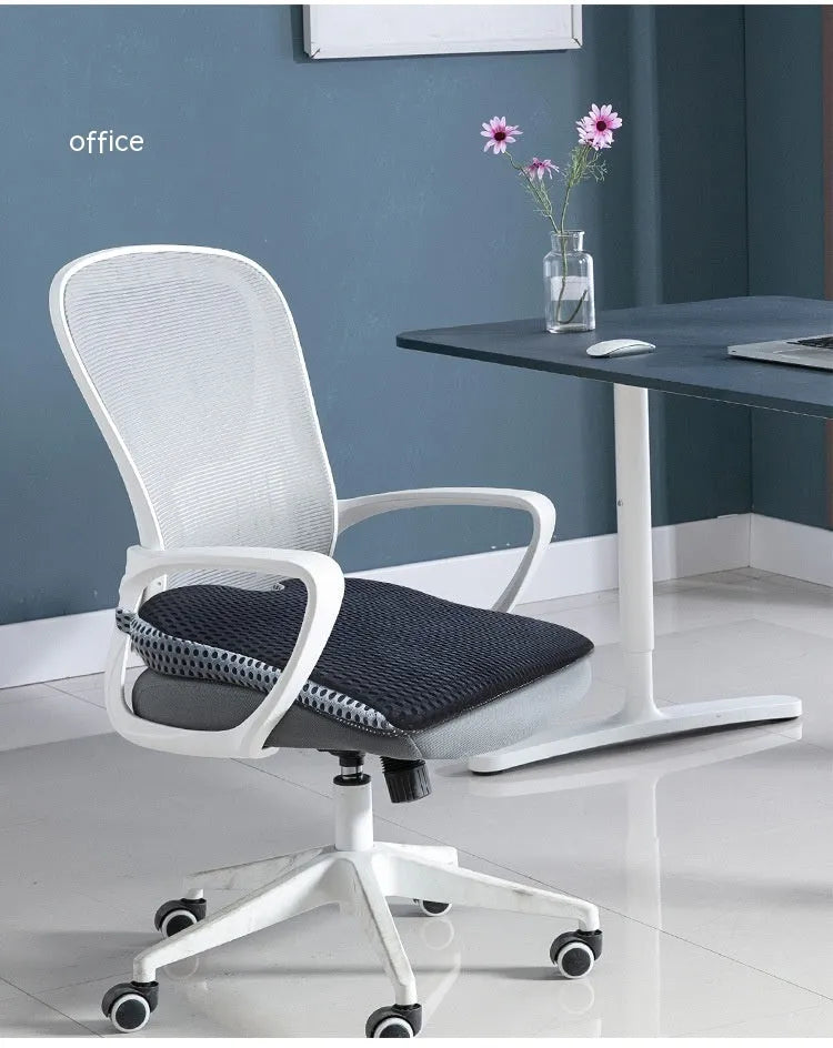 Regular size memory foam seat cushion with a fixed strap in solid black, grey, or white.
