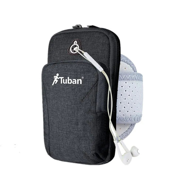 Running phone arm bag made of Oxford cloth in blue, wrist strap style for sports