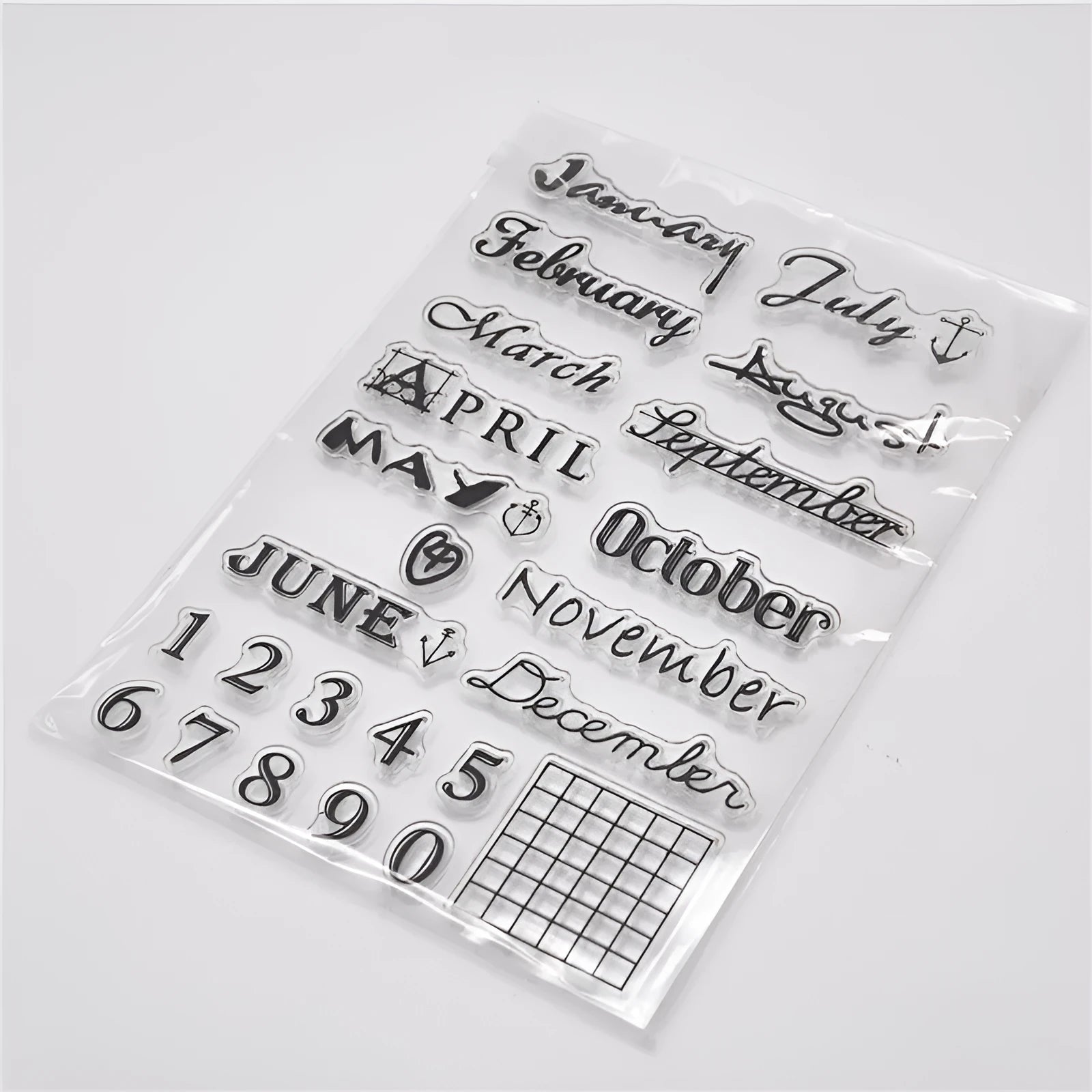 Transparent silicone vintage icon calendar seal for date stamping