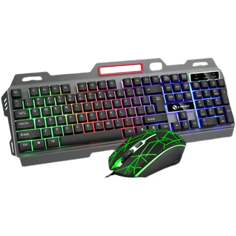Limei T19 luminous gaming keyboard and mouse set in black with mechanical feel keys