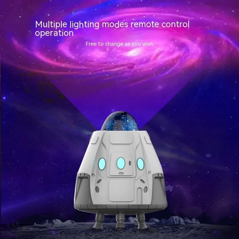White Bluetooth northern lights ambience light with remote control for starry sky projection