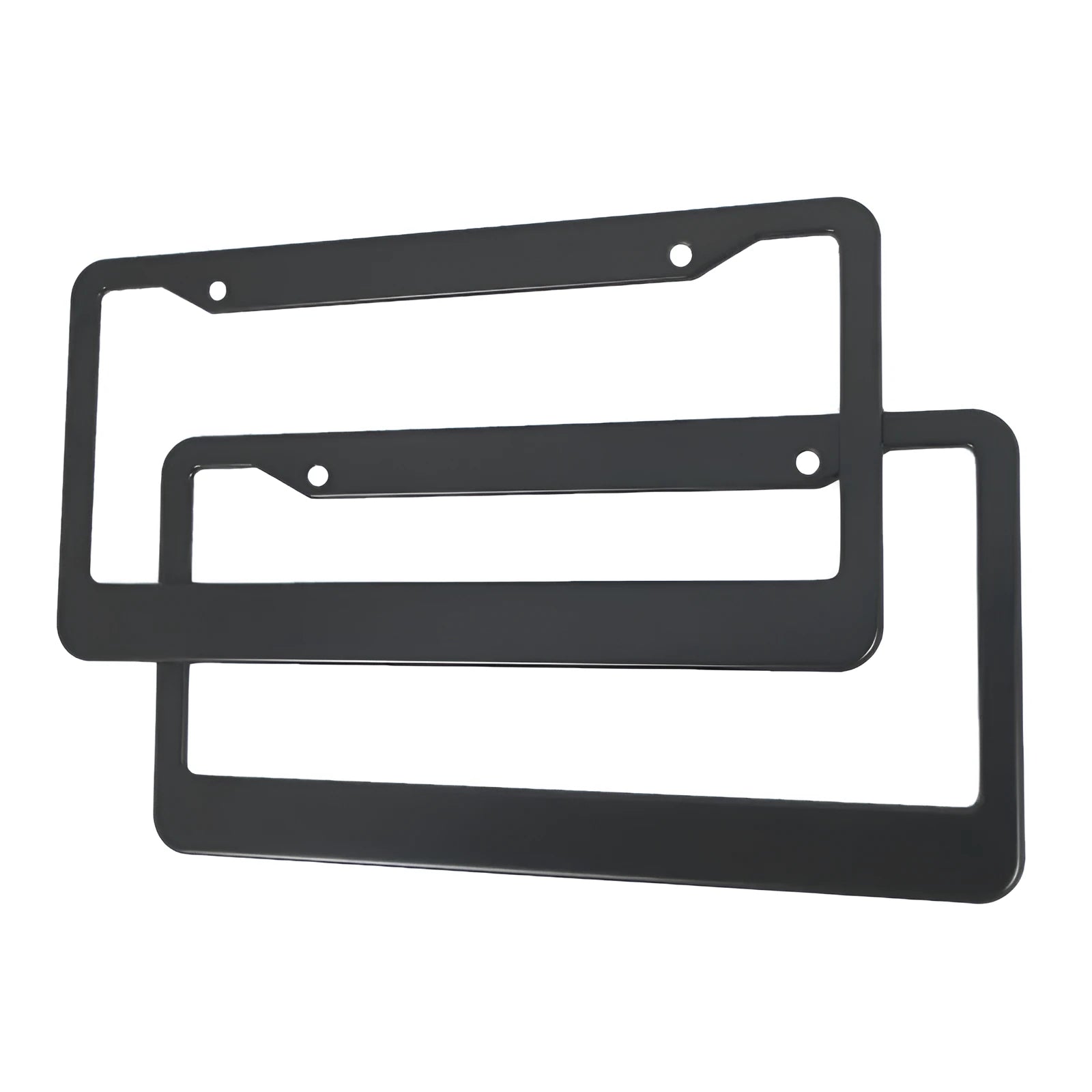 Minimalist aluminum alloy license plate frame in black finish for American standard car plate