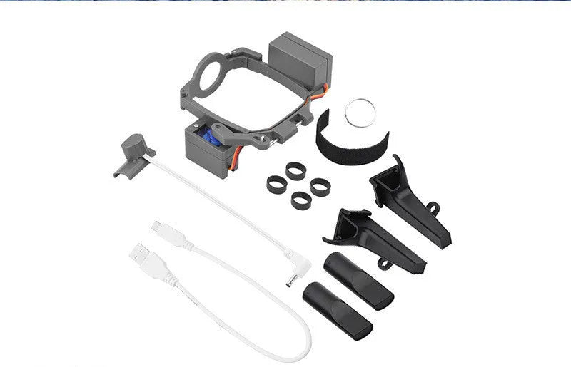 Dajiangyu 2 grey ABS airdrop thrower for DJI Mavic 2 Pro Zoom with tripod base and quick-release mechanism