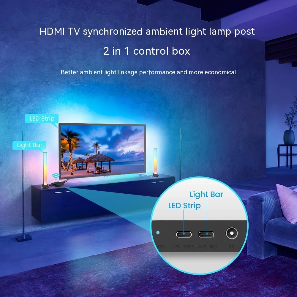 Smart waterproof light strip for television background lighting in three length options